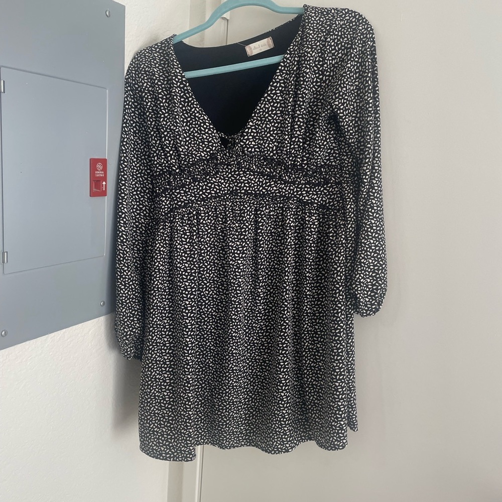 Dotted black and white minidress